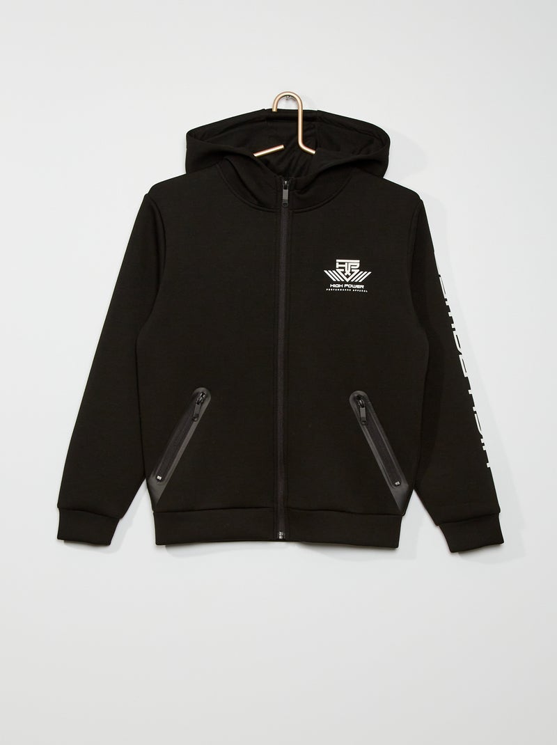Sweatshirt com fecho PRETO - Kiabi