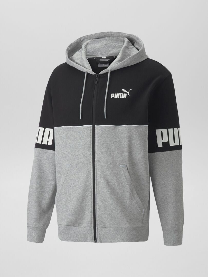 Sweatshirt com fecho 'Puma' com capuz PRETO - Kiabi