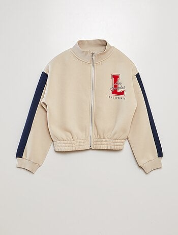 Sweatshirt com fecho tipo campus