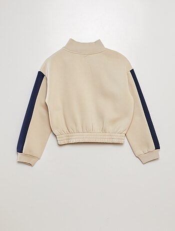 Sweatshirt com fecho tipo campus