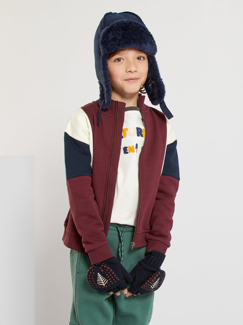 Sweatshirt com fecho Vermelho - Kiabi