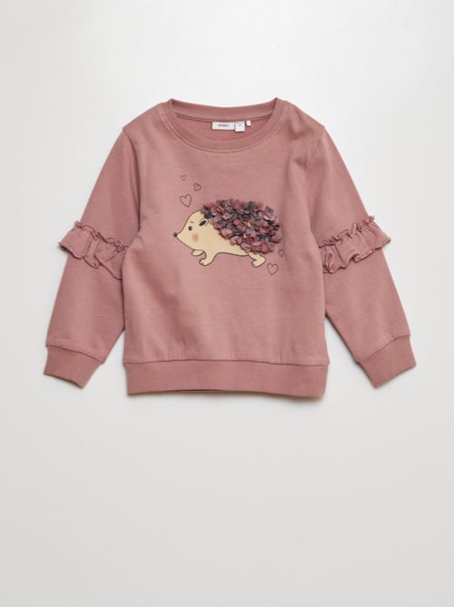 Sweatshirt com folho 'porco-espinho' - Kiabi