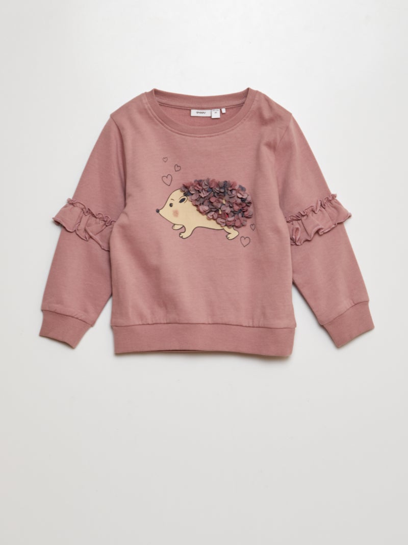 Sweatshirt com folho 'porco-espinho' ROSA - Kiabi