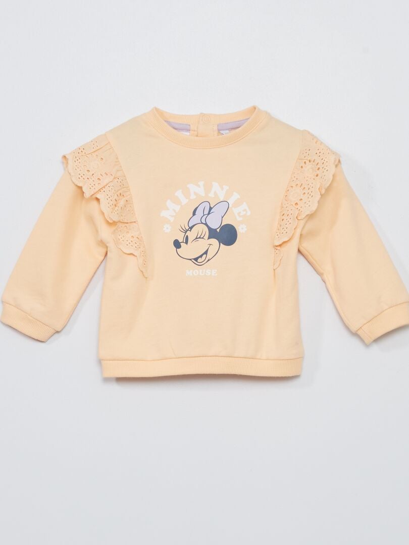 Sweatshirt com folhos bordados 'Minnie' LARANJA - Kiabi