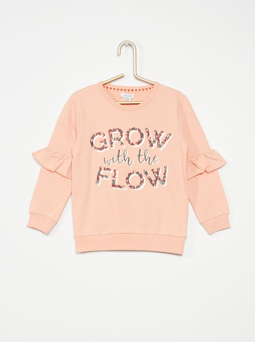 Sweatshirt com folhos estampada e brilhante - Kiabi