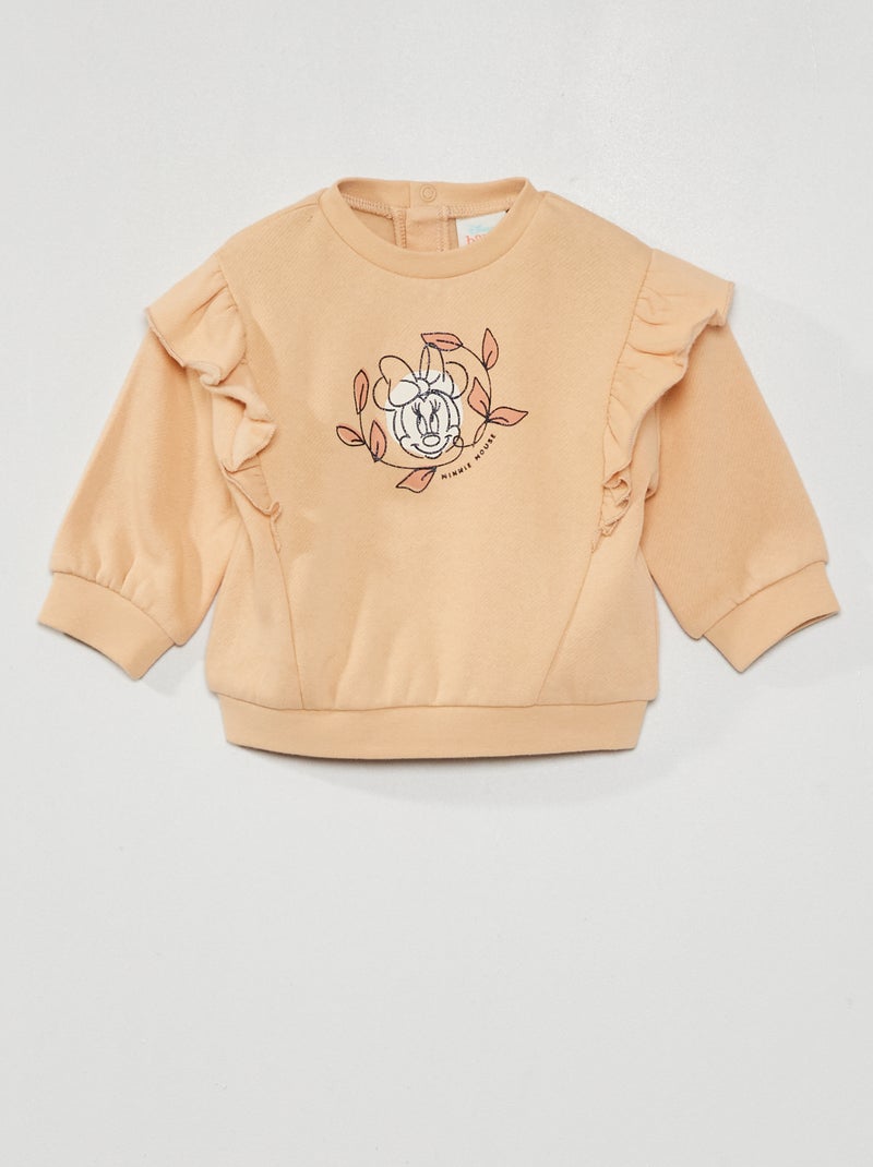 Sweatshirt com folhos 'Minnie Mouse' BEGE - Kiabi