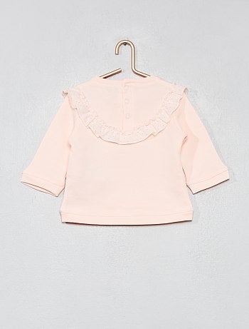 Sweatshirt com folhos pontilhados - Kiabi