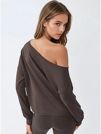 Sweatshirt com gola assimétrica e corte relaxed busem