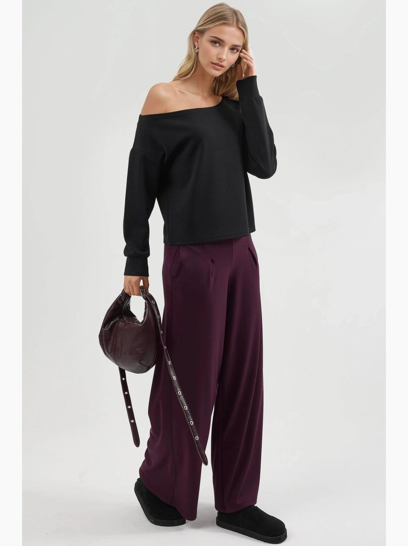 Sweatshirt com gola assimétrica e corte relaxed busem Preto - Kiabi