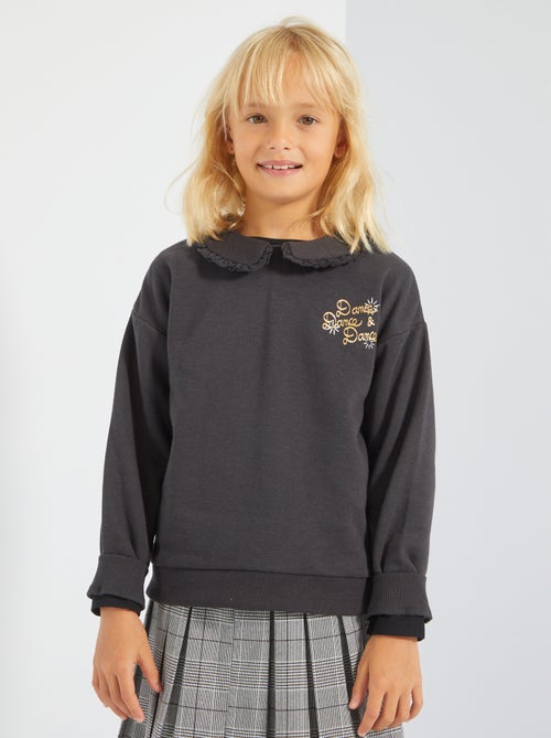 Sweatshirt com gola claudine - Kiabi