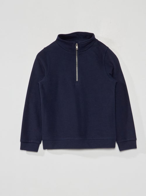 Sweatshirt com gola com fecho - Kiabi