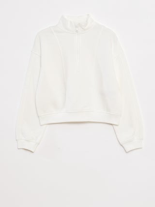 Sweatshirt com gola com fecho