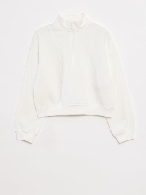 Sweatshirt com gola com fecho - Kiabi