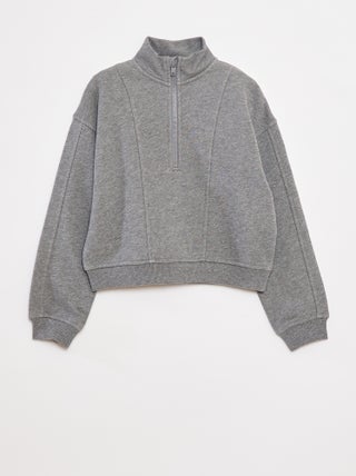 Sweatshirt com gola com fecho