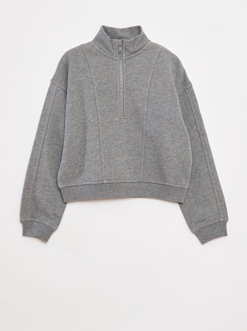 Sweatshirt com gola com fecho - Kiabi