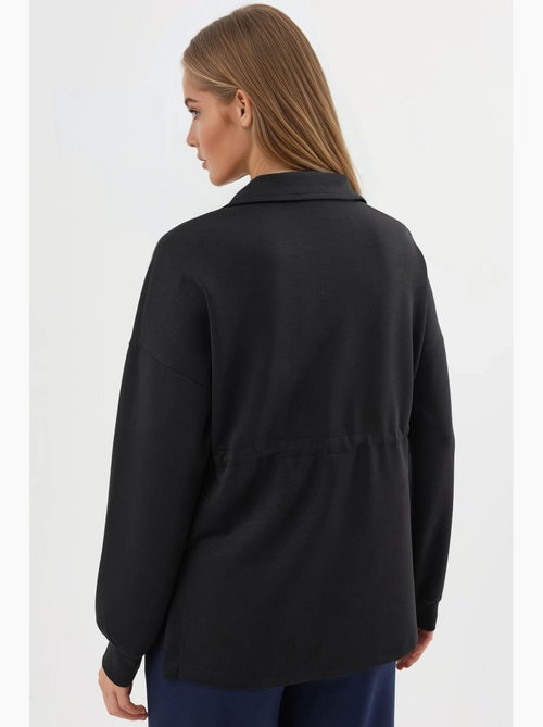 Sweatshirt com gola com fecho e cintura ajustável busem - Kiabi