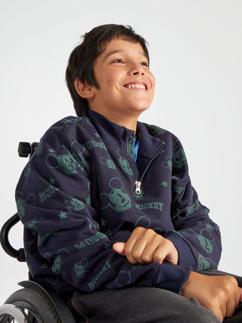 Sweatshirt com gola com fecho 'Mickey' - So Easy BRANCO - Kiabi
