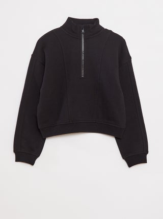 Sweatshirt com gola com fecho