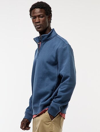 Sweatshirt com gola com fecho subida
