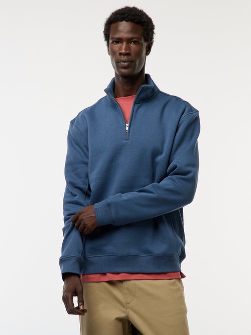 Sweatshirt com gola com fecho subida - Kiabi