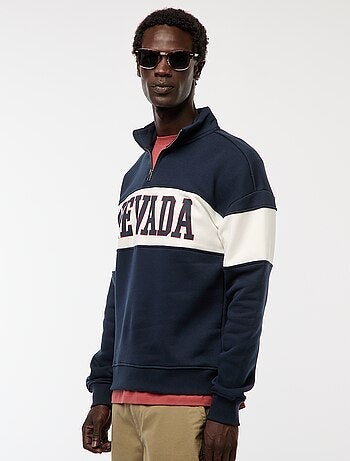 Sweatshirt com gola com fecho subida