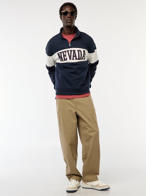 Sweatshirt com gola com fecho subida - Kiabi