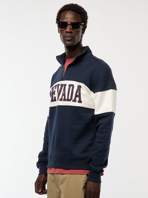 Sweatshirt com gola com fecho subida - Kiabi