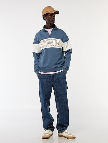 Sweatshirt com gola com fecho subida