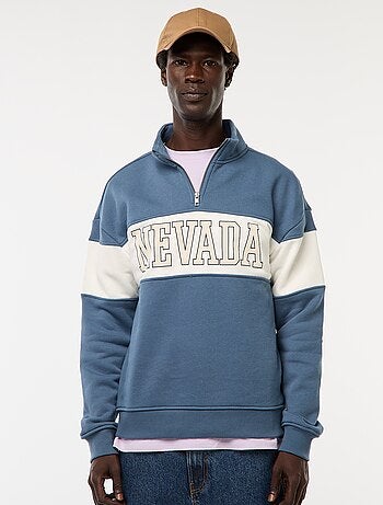 Sweatshirt com gola com fecho subida