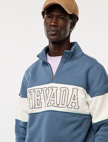 Sweatshirt com gola com fecho subida