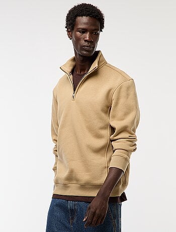Sweatshirt com gola com fecho subida