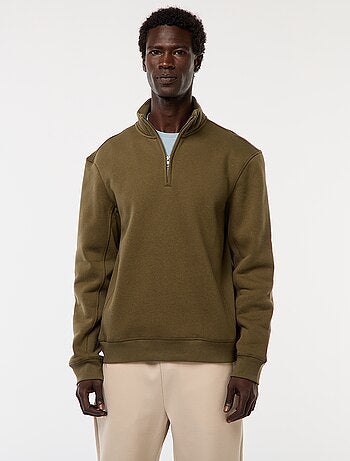 Sweatshirt com gola com fecho subida