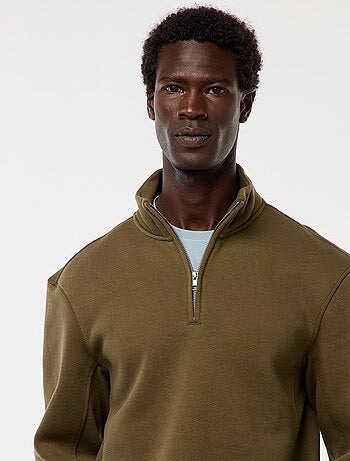 Sweatshirt com gola com fecho subida