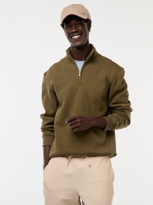 Sweatshirt com gola com fecho subida - Kiabi