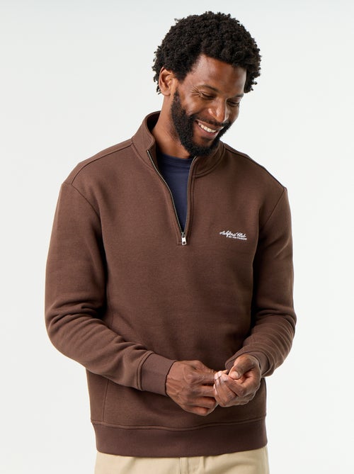 Sweatshirt com gola de camionista - Kiabi