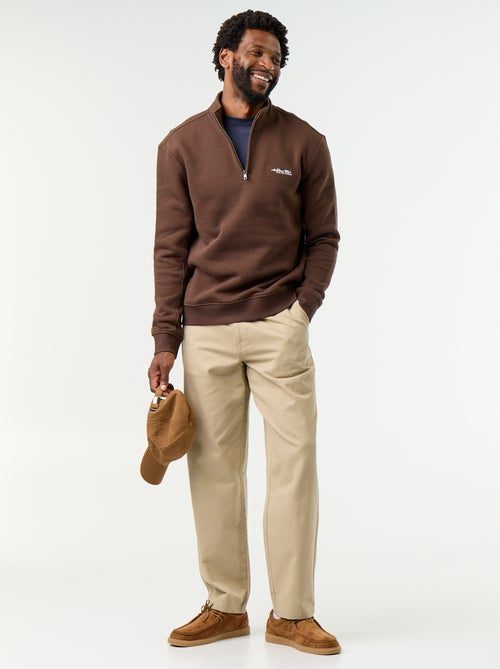 Sweatshirt com gola de camionista - Kiabi