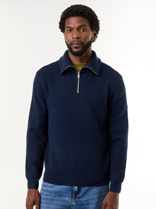 Sweatshirt com gola de camionista e fecho - Kiabi
