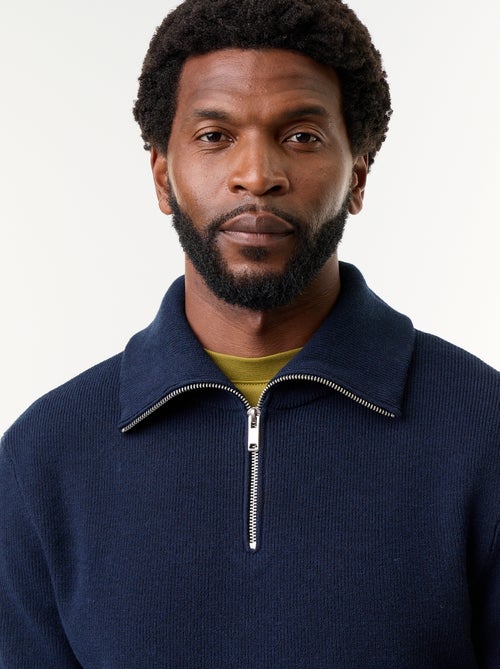 Sweatshirt com gola de camionista e fecho - Kiabi