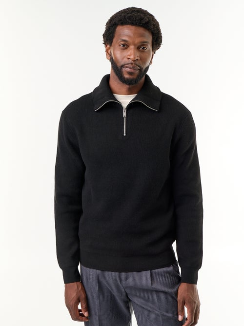Sweatshirt com gola de camionista e fecho - Kiabi
