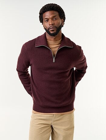 Sweatshirt com gola de camionista e fecho