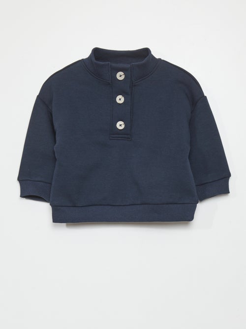 Sweatshirt com gola de fecho - Sempre + suave - Kiabi
