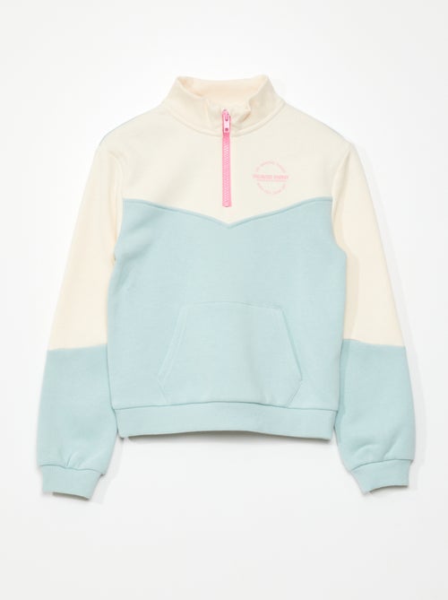 Sweatshirt com gola de fecho - Kiabi