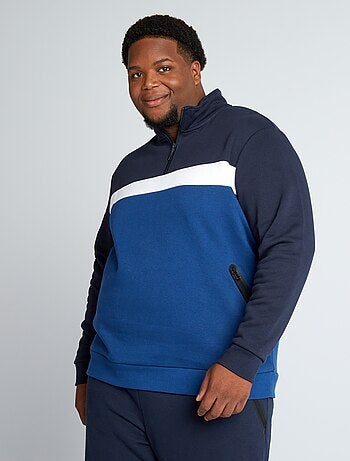 Sweatshirt com gola de fecho em moletão - Kiabi
