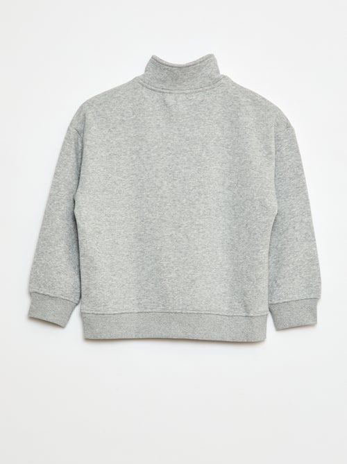 Sweatshirt com gola de fecho em moletão cardado - Kiabi