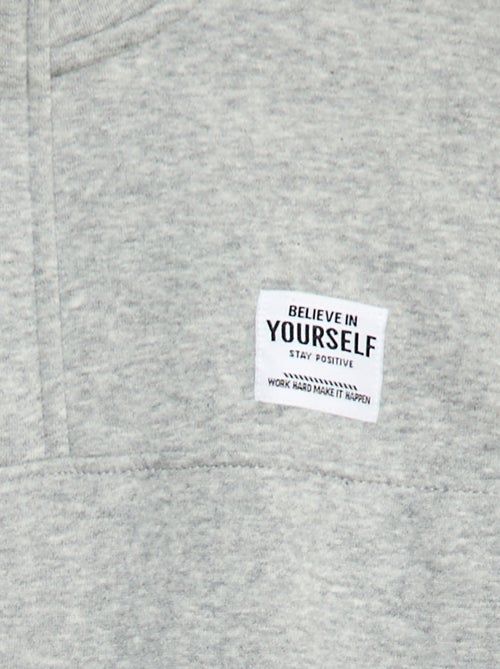 Sweatshirt com gola de fecho em moletão cardado - Kiabi