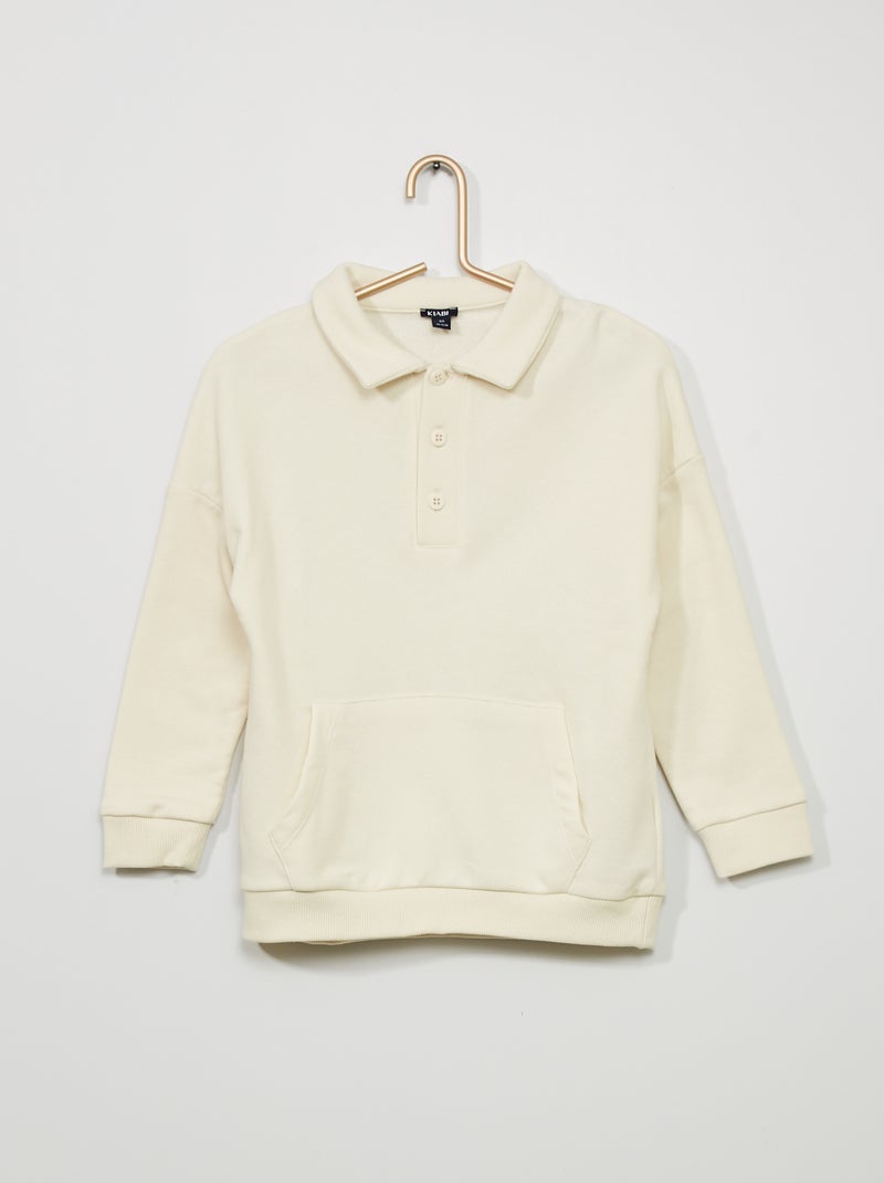 Sweatshirt com gola de polo VERDE - Kiabi