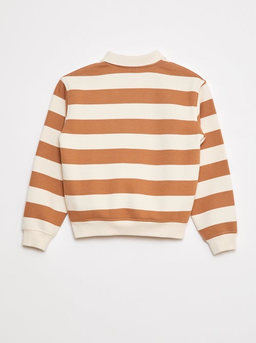 Sweatshirt com gola polo às riscas - Kiabi