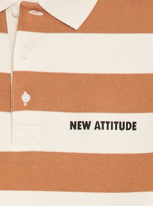 Sweatshirt com gola polo às riscas - Kiabi