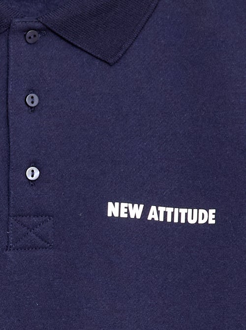 Sweatshirt com gola polo às riscas - Kiabi