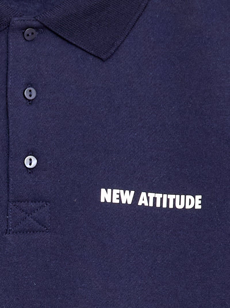 Sweatshirt com gola polo às riscas Castanho - Kiabi